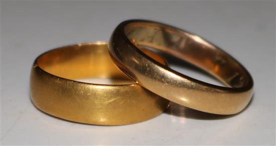 Two 22ct  gold rings